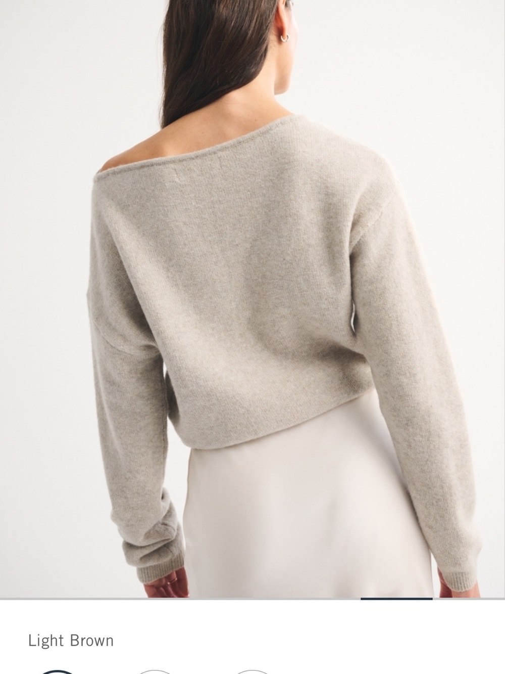 Abercrombie & Fitch Merino Wool-Blend Slash Sweater - XL Light Brown - Picture 7 of 16